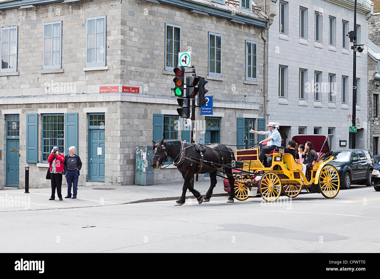 Horse drawn carriage in montreal old port hi-res stock photography and ...