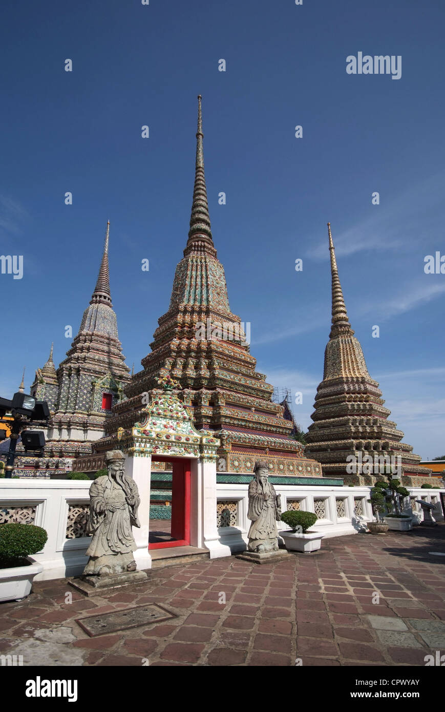Pagodas at Wat Pho in Bangkok Stock Photo - Alamy