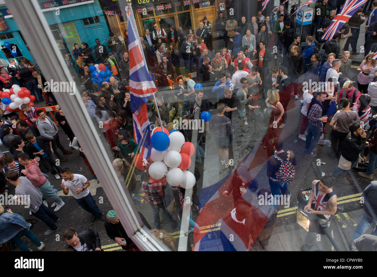 Soho celebrates the Queen's Diamond Jubilee weeks before the Olympics