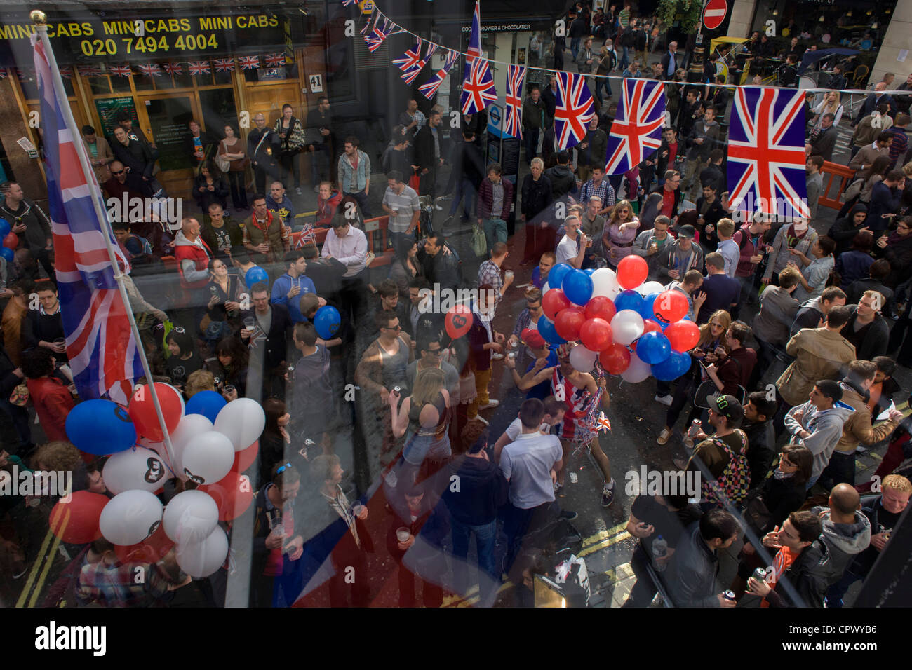 Soho celebrates the Queen's Diamond Jubilee weeks before the Olympics