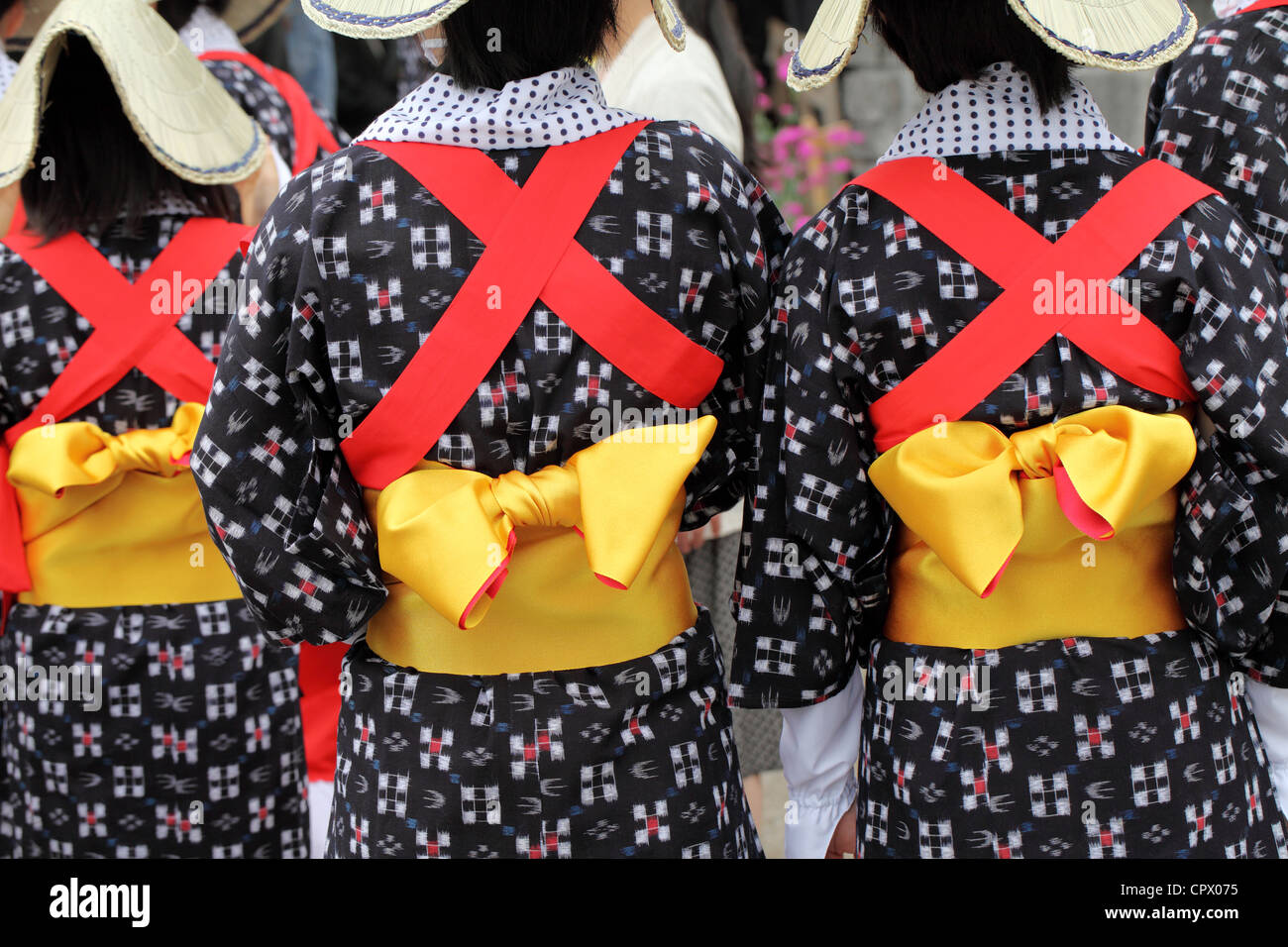Traditional clothes of kimono, back view Stock Photo
