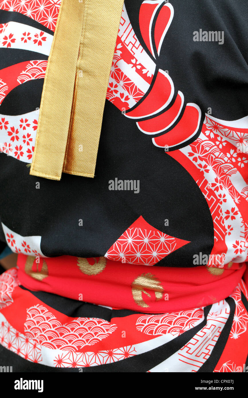 Traditional clothes of kimono, back view Stock Photo