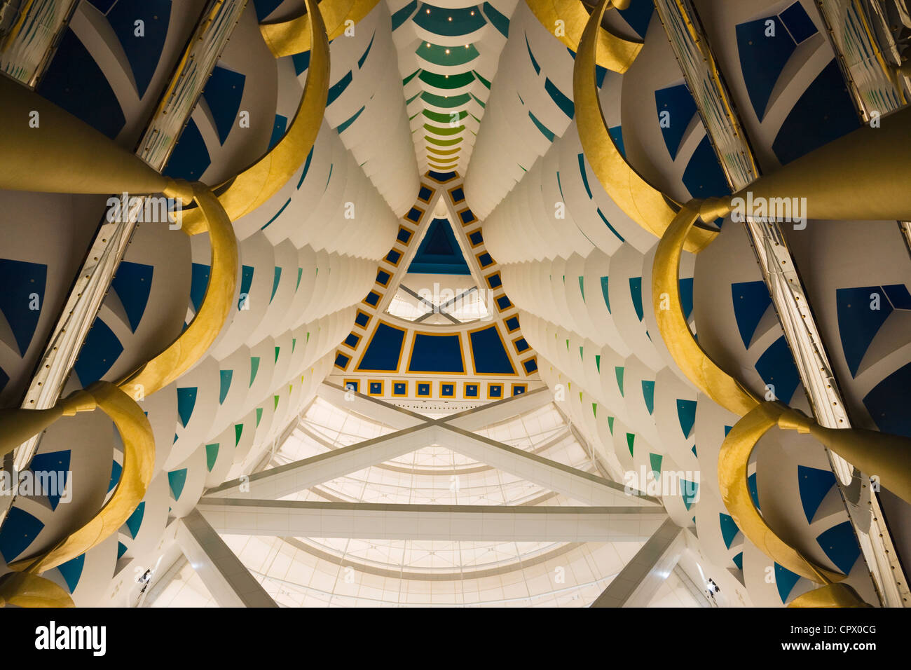 Architectural details inside Burj Al Arab Hotel, Dubai, UAE Stock Photo ...
