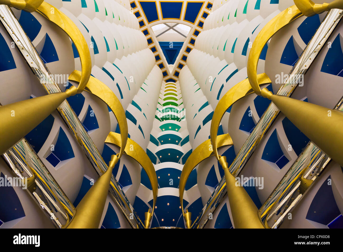 Architectural details inside Burj Al Arab Hotel, Dubai, UAE Stock Photo ...