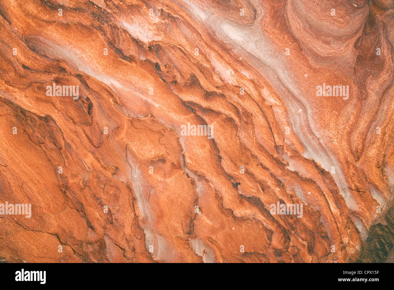 Sandstone rock texture, Petra, Jordan Stock Photo