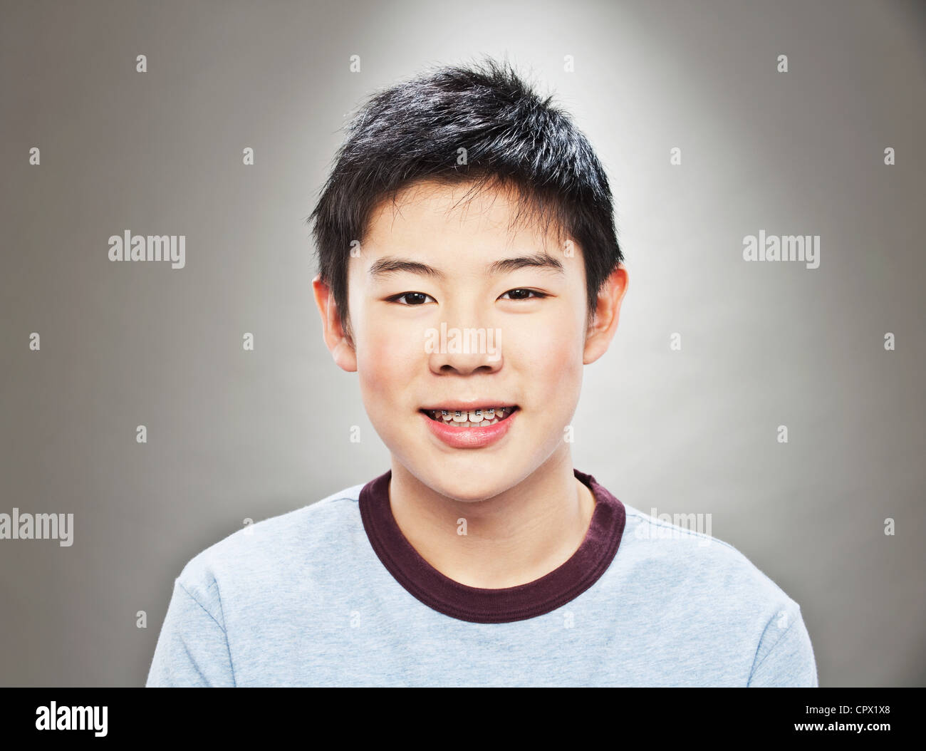 Portrait of young Asian teenage boy Stock Photo