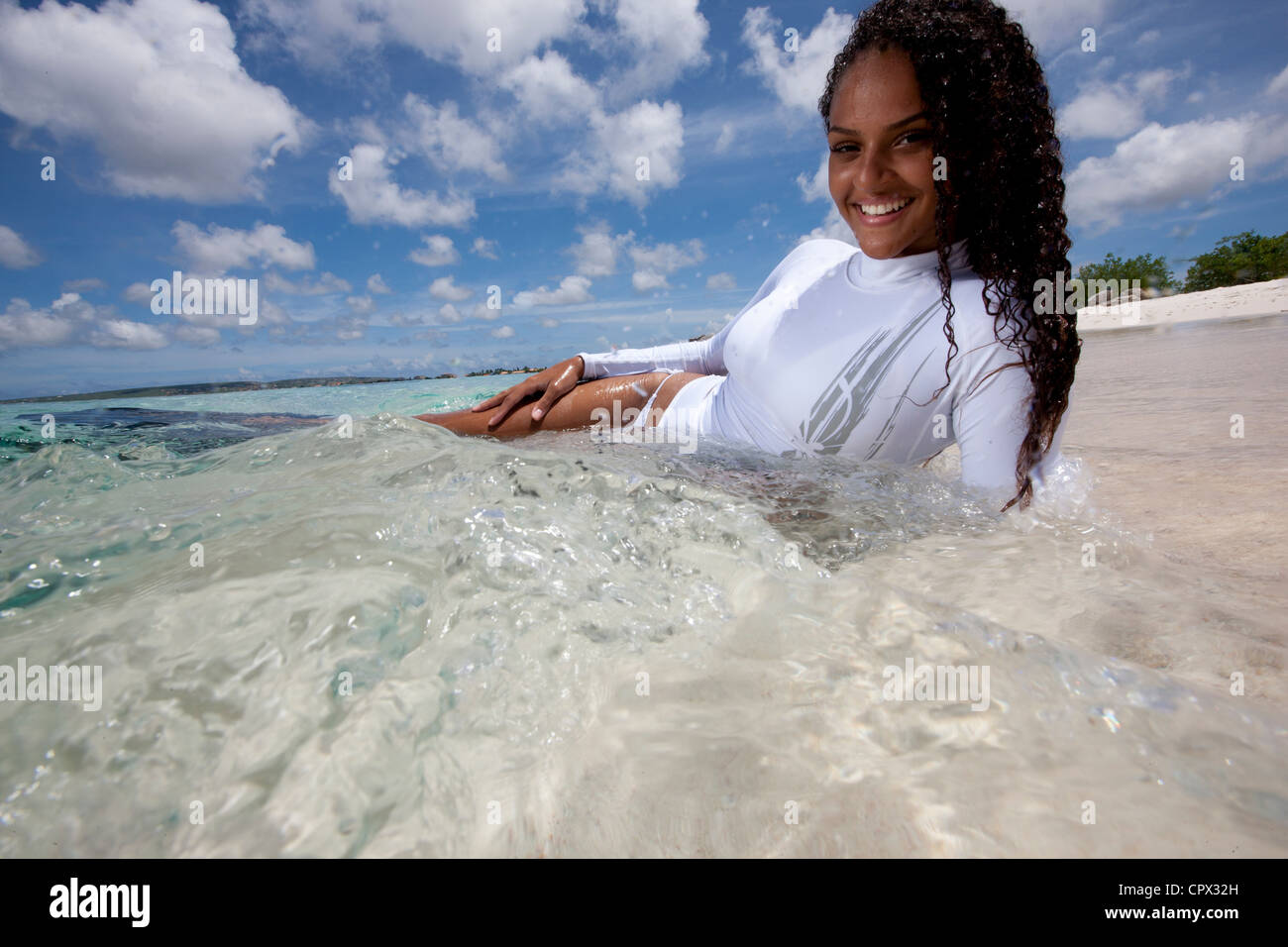 Relaxing in Shallow Water Stock Photo