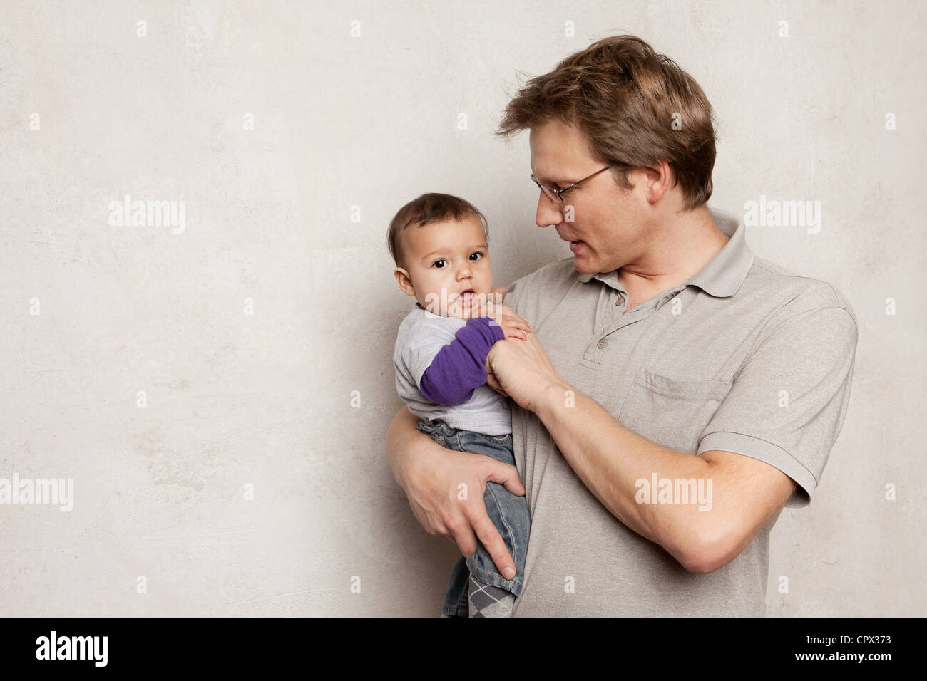 Father and baby son Stock Photo