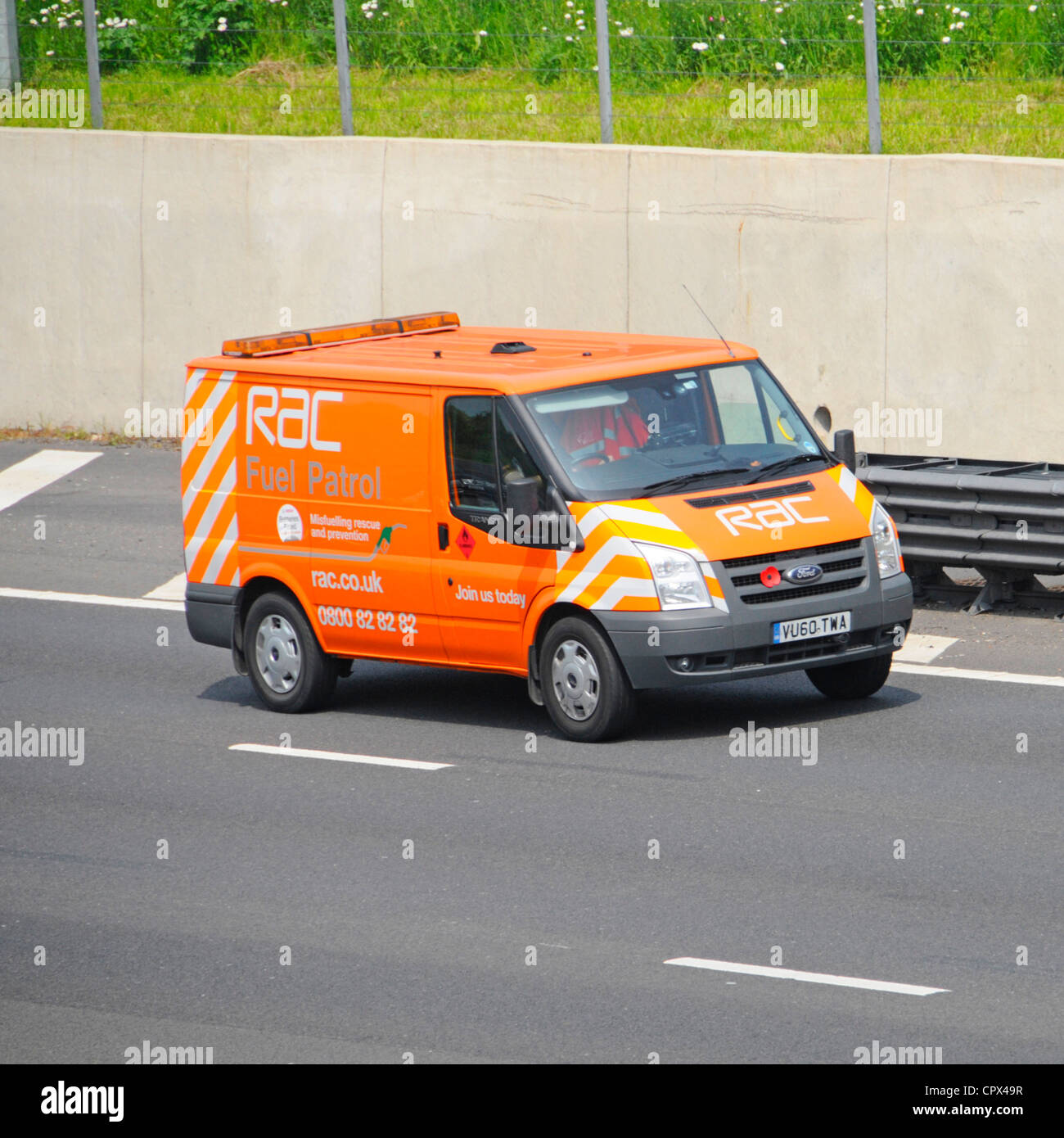 RAC Fuel Patrol van capable of dealing with misfuelling rescues and prevention Stock Photo
