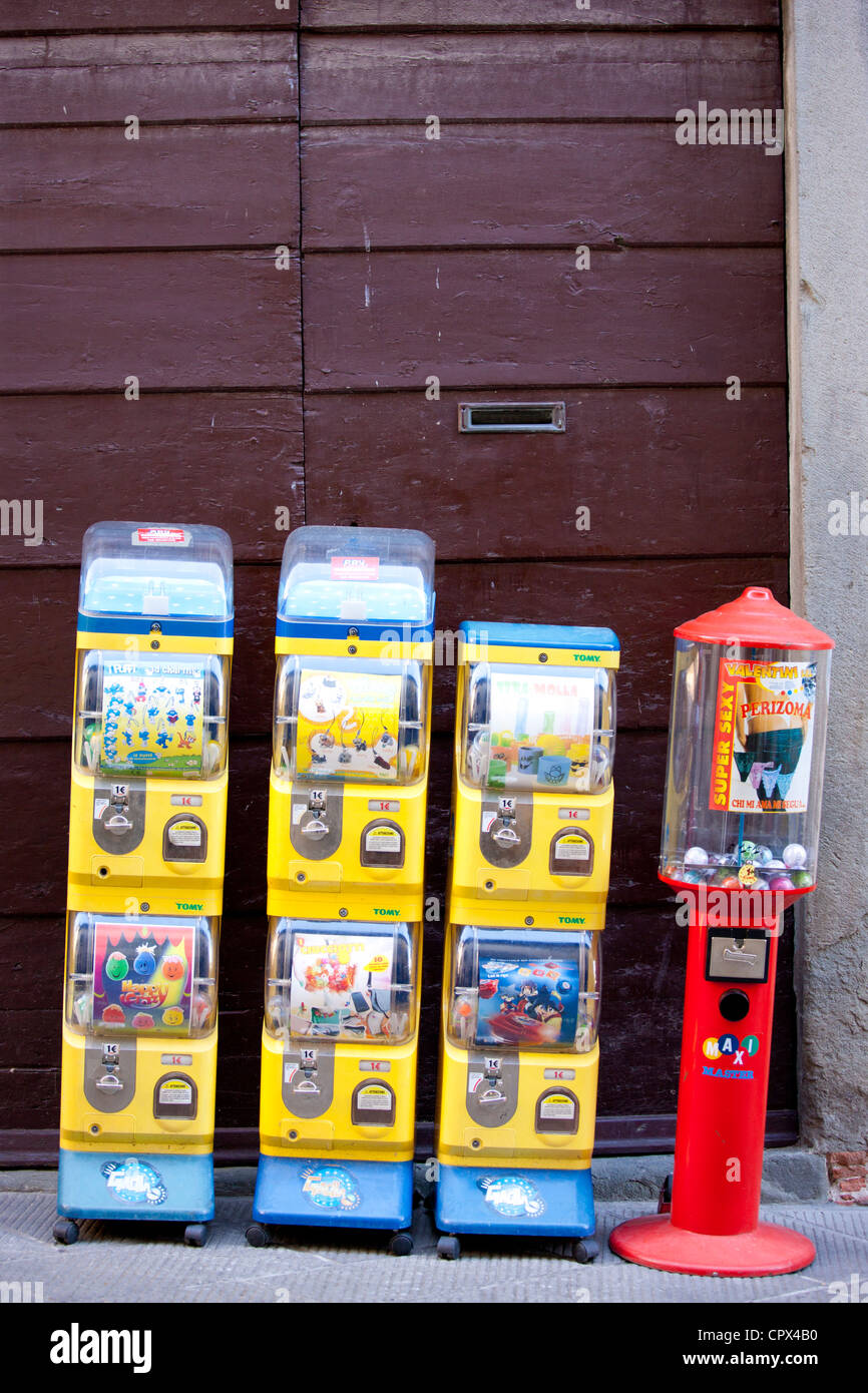 Sweet dispensers in Radda-in-Chianti, Tuscany, Italy Stock Photo