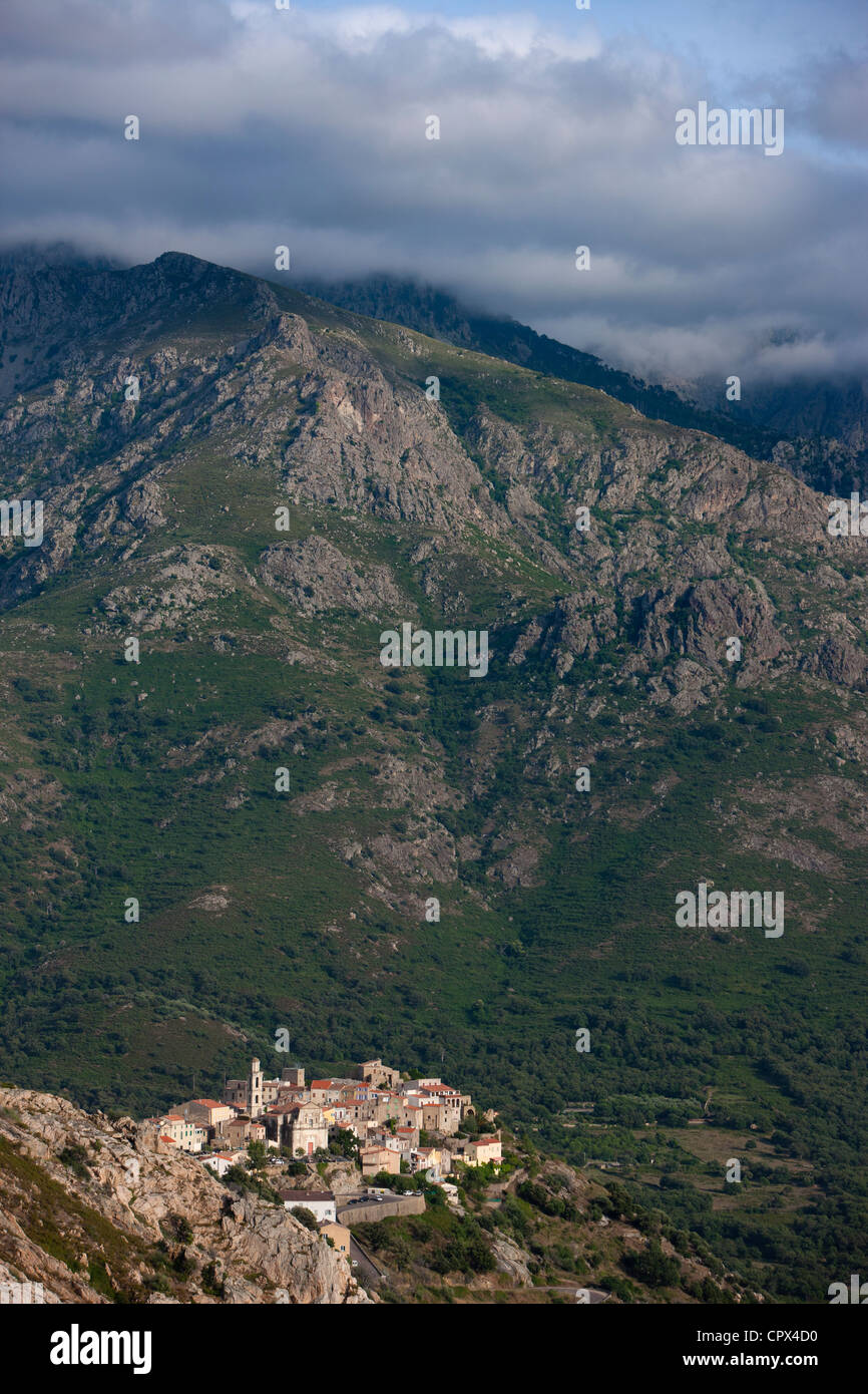 the village of Montemaggiore on the Route des Artisans, la Balagne, Corsica, France Stock Photo