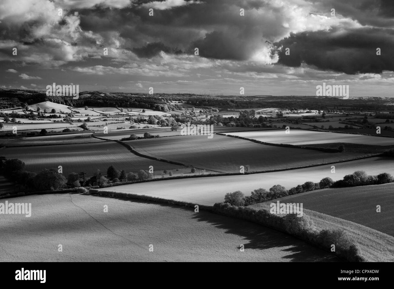 Rolling british hills landscape Black and White Stock Photos & Images ...