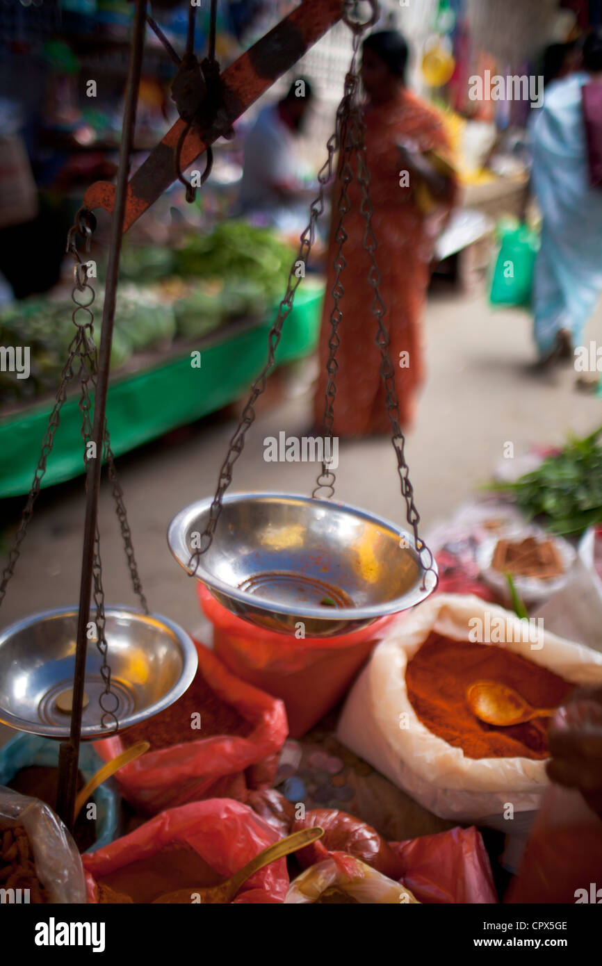 the market at Bandarawela, Badula District, Sri Lanka Stock Photo