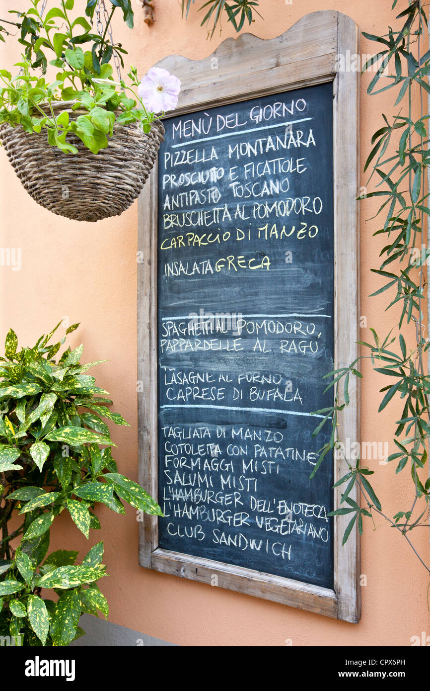 Chalkboard menu restaurant enoteca baldi hires stock photography and