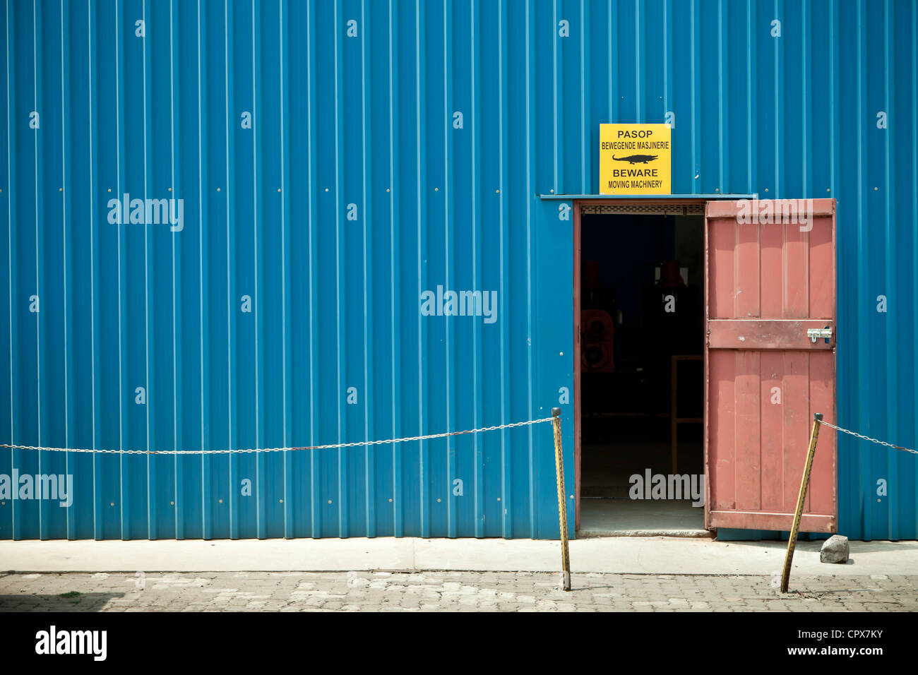 Corrugated Iron Wall With An Open Door Stock Photo 48519967 Alamy