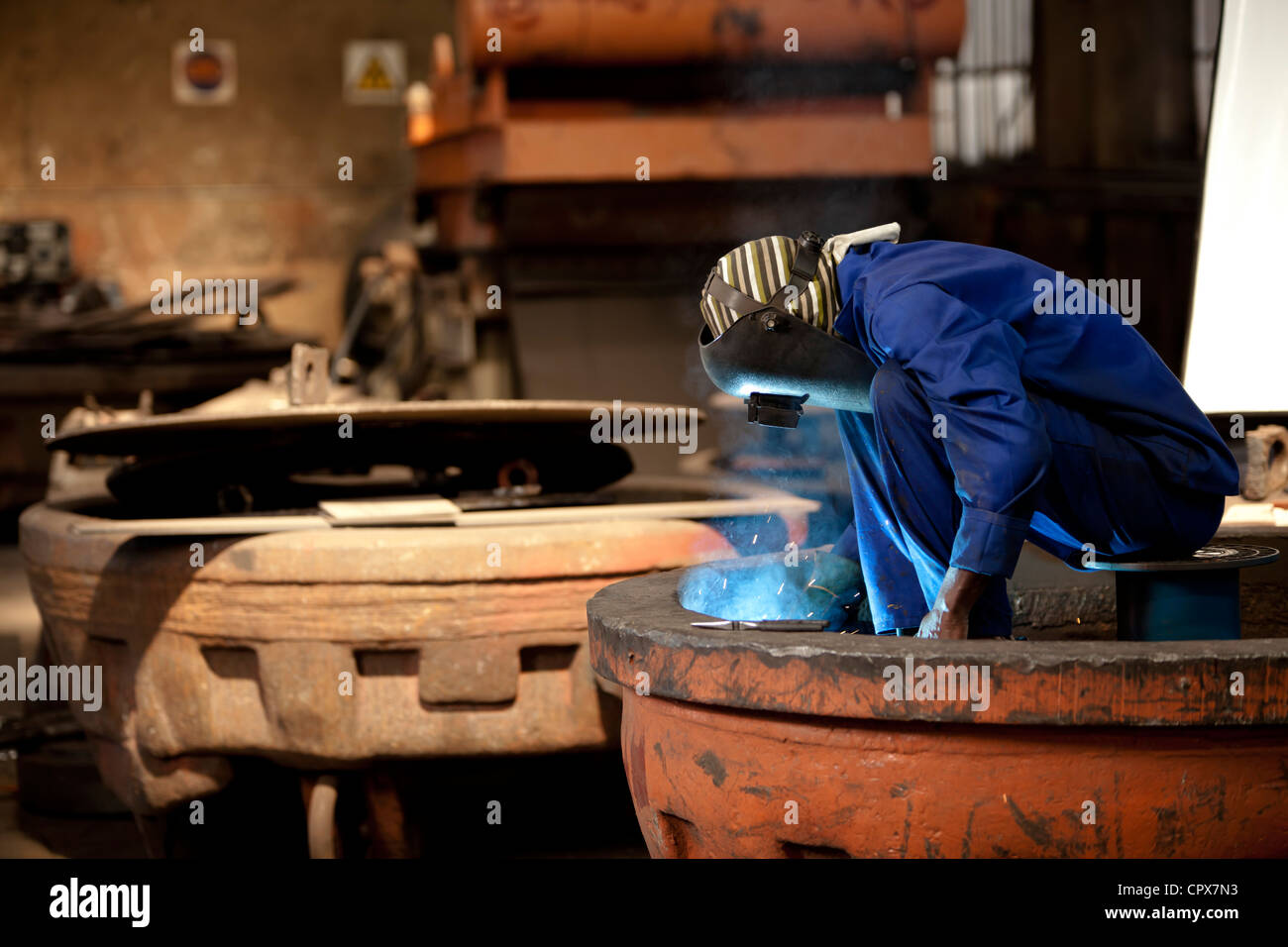 Welding an industrial Gauteng, South Africa Stock Photo Alamy