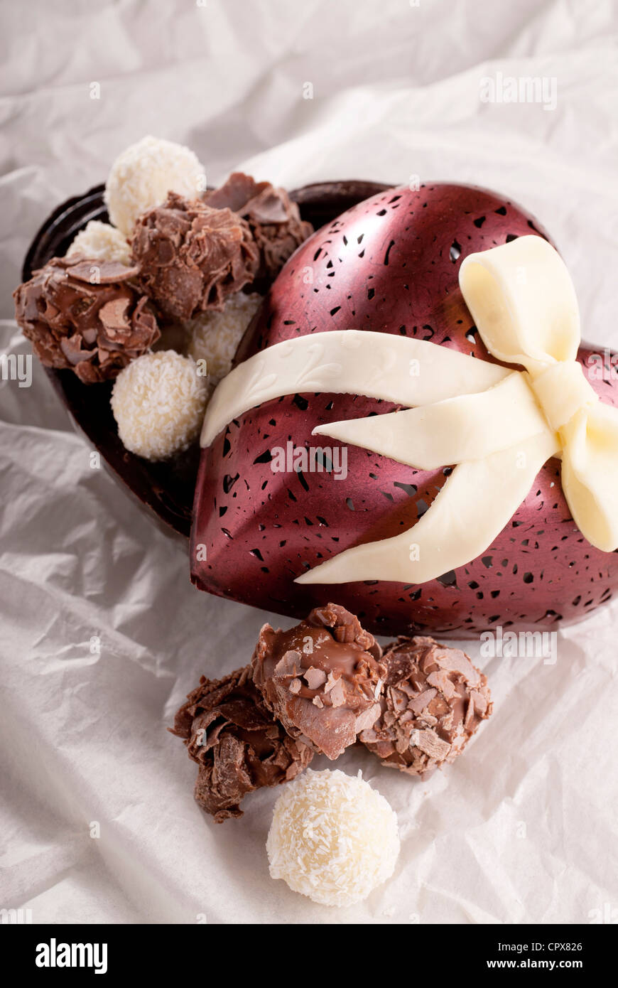 chocolate candies in a box Stock Photo Alamy