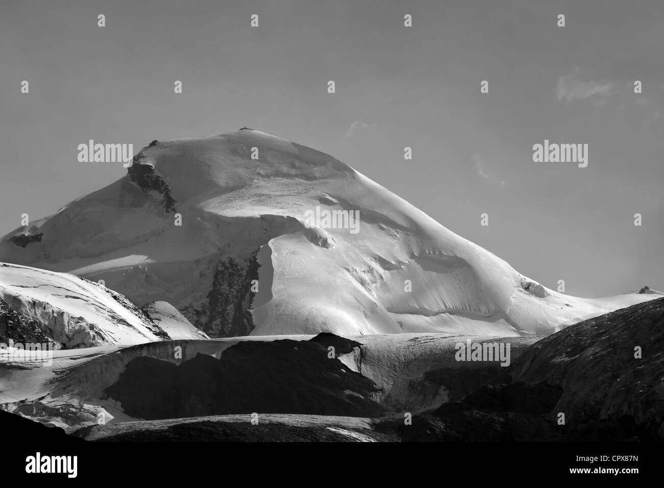 Allalinhorn peak - Switzerland alps - look from Sass Fee side Stock Photo