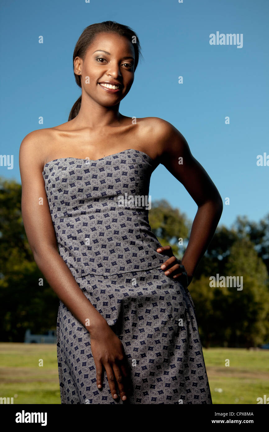 Closeup portrait of a young black woman Stock Photo - Alamy