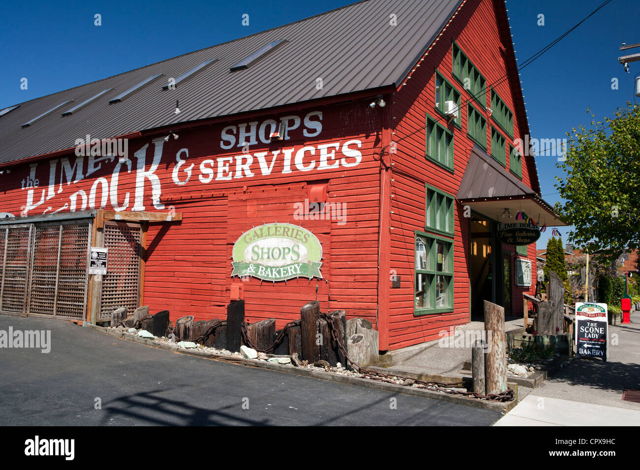 Street Scene in La Conner, Washington USA Stock Photo