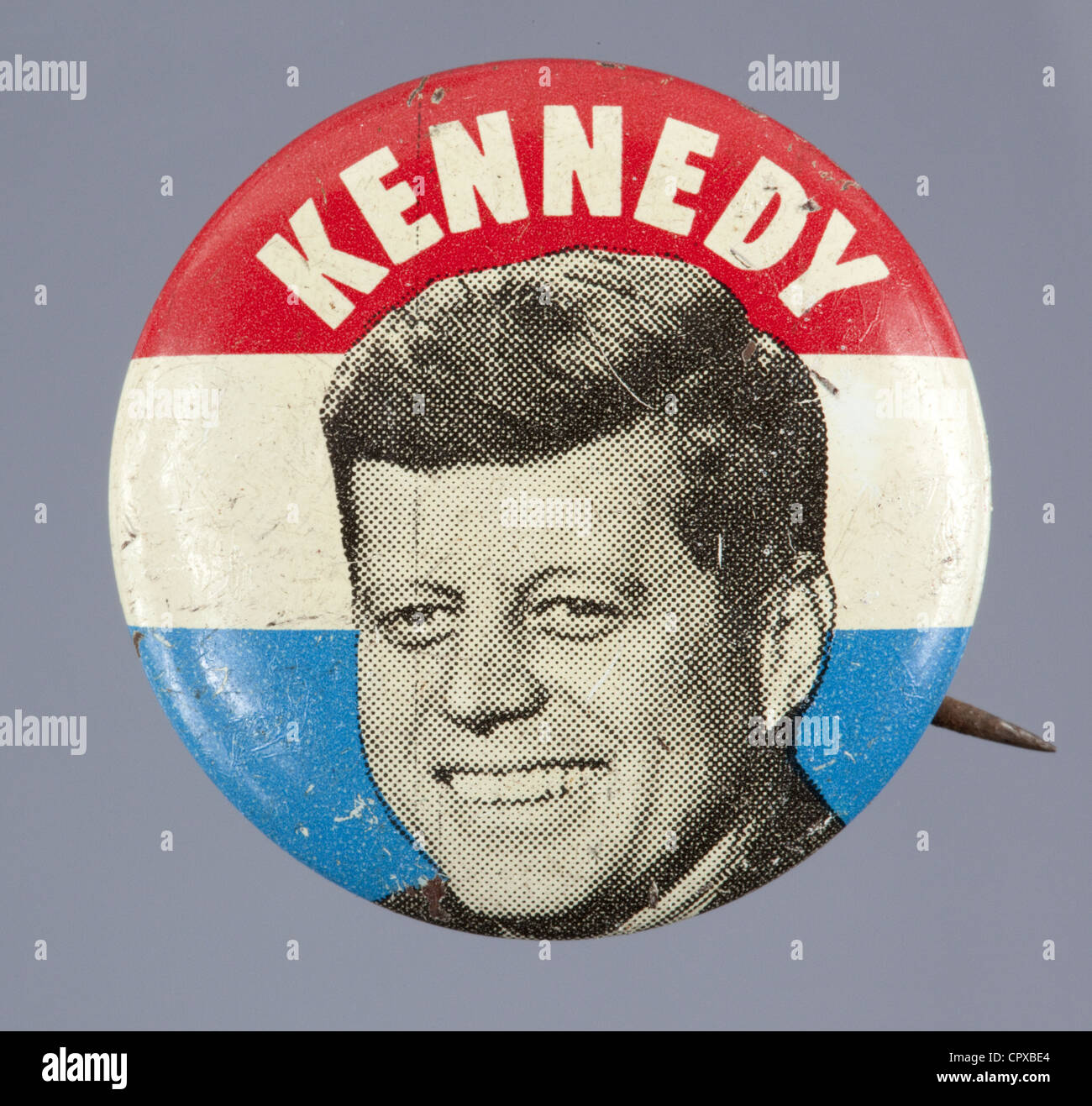 1960 U.S. presidential campaign button for John F. Kennedy Stock Photo