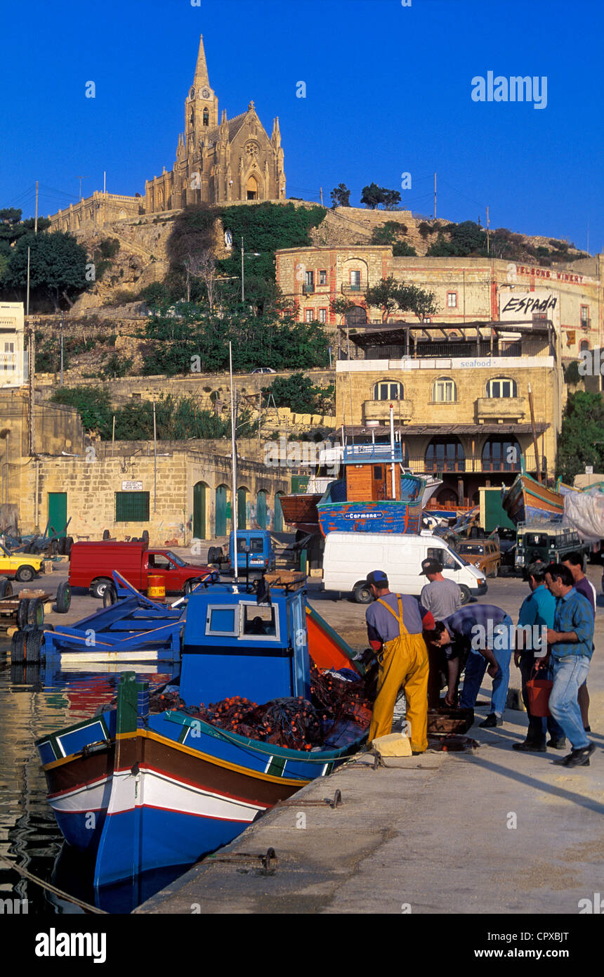 Malta, Gozo Island, Mgarr, fishing harbour Stock Photo