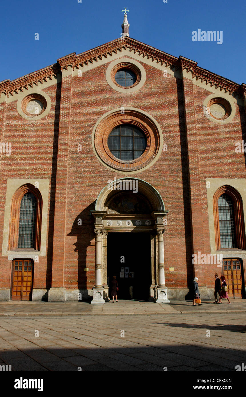 Italy. Milan. Church of Saint Mary of Grace. Main facade. Stock Photo