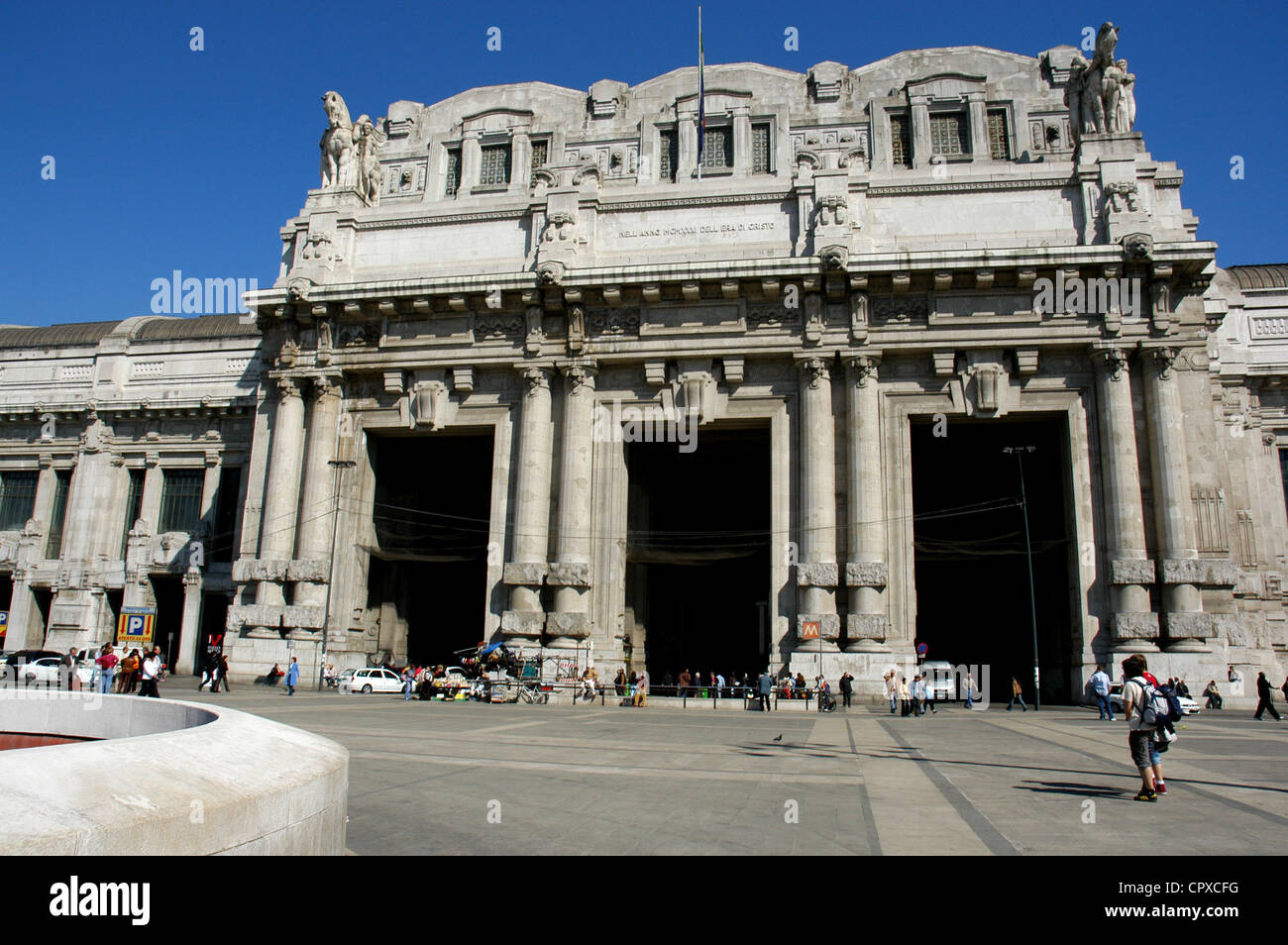 Italy. Milan. Milano Centrale railway station. 1931. Built by Ulisse Stacchini (1871-1947). Exterior. Stock Photo