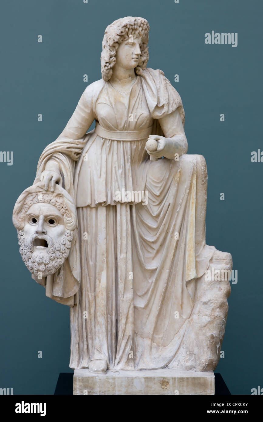 Marble statue of Melpomene the Muse of tragedy at Ny Carlsberg Glyptotek Stock Photo