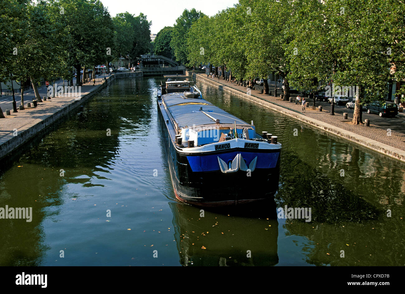 France, Paris, Canal Saint Martin Stock Photo