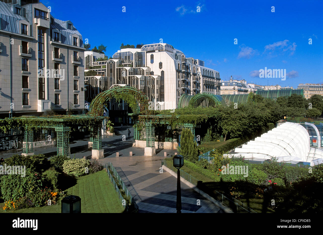 France, Paris, Les Halles Garden Stock Photo