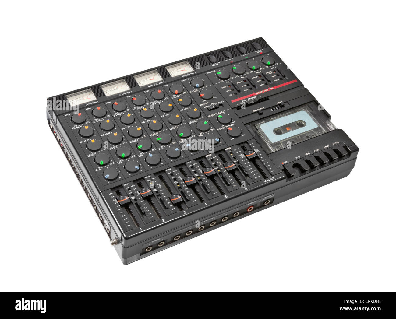 Retro sound mixing board and cassette recording device isolated Stock Photo  - Alamy