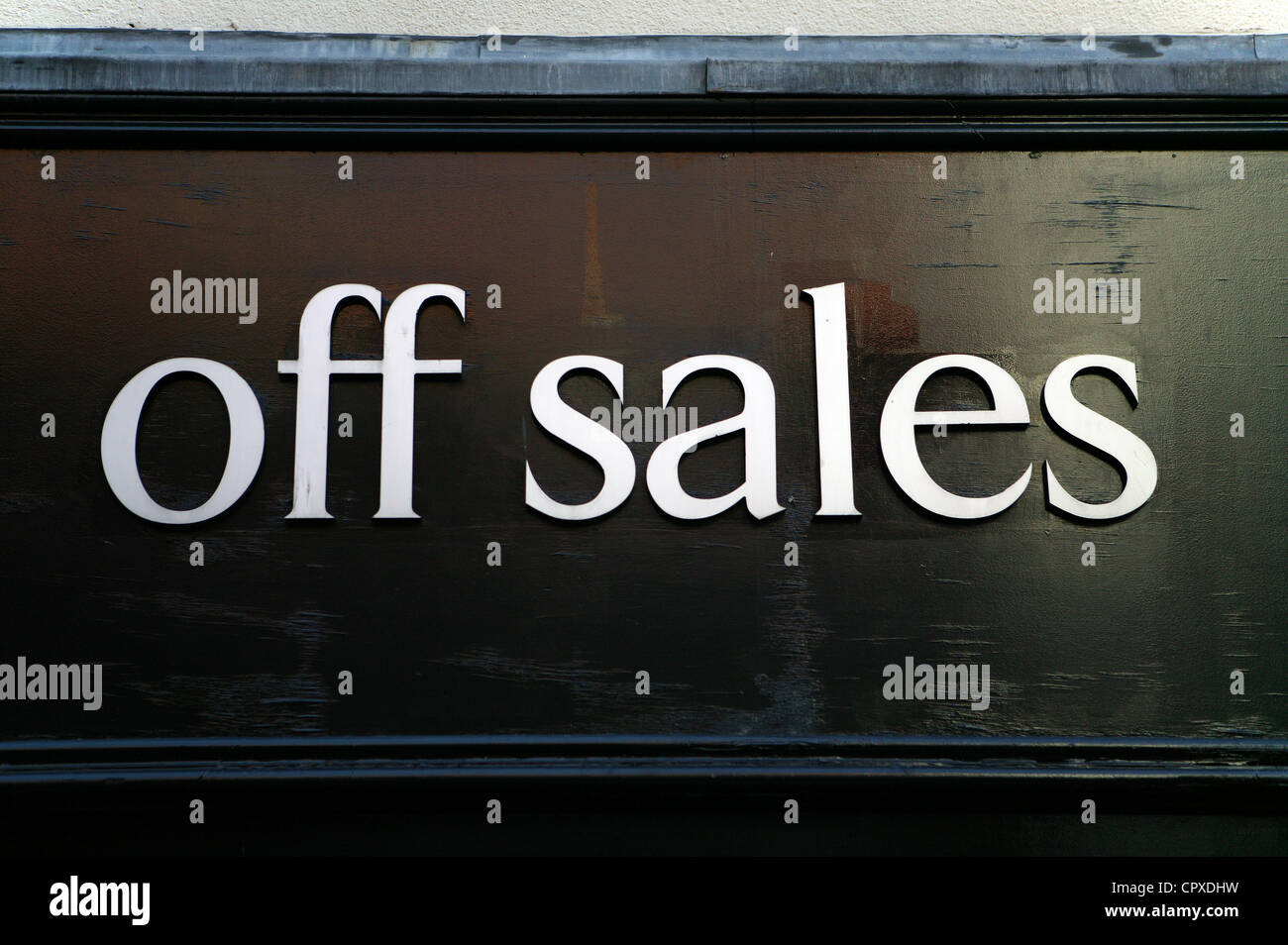 Off Sales Signage , Framed black background White lettering, A place
