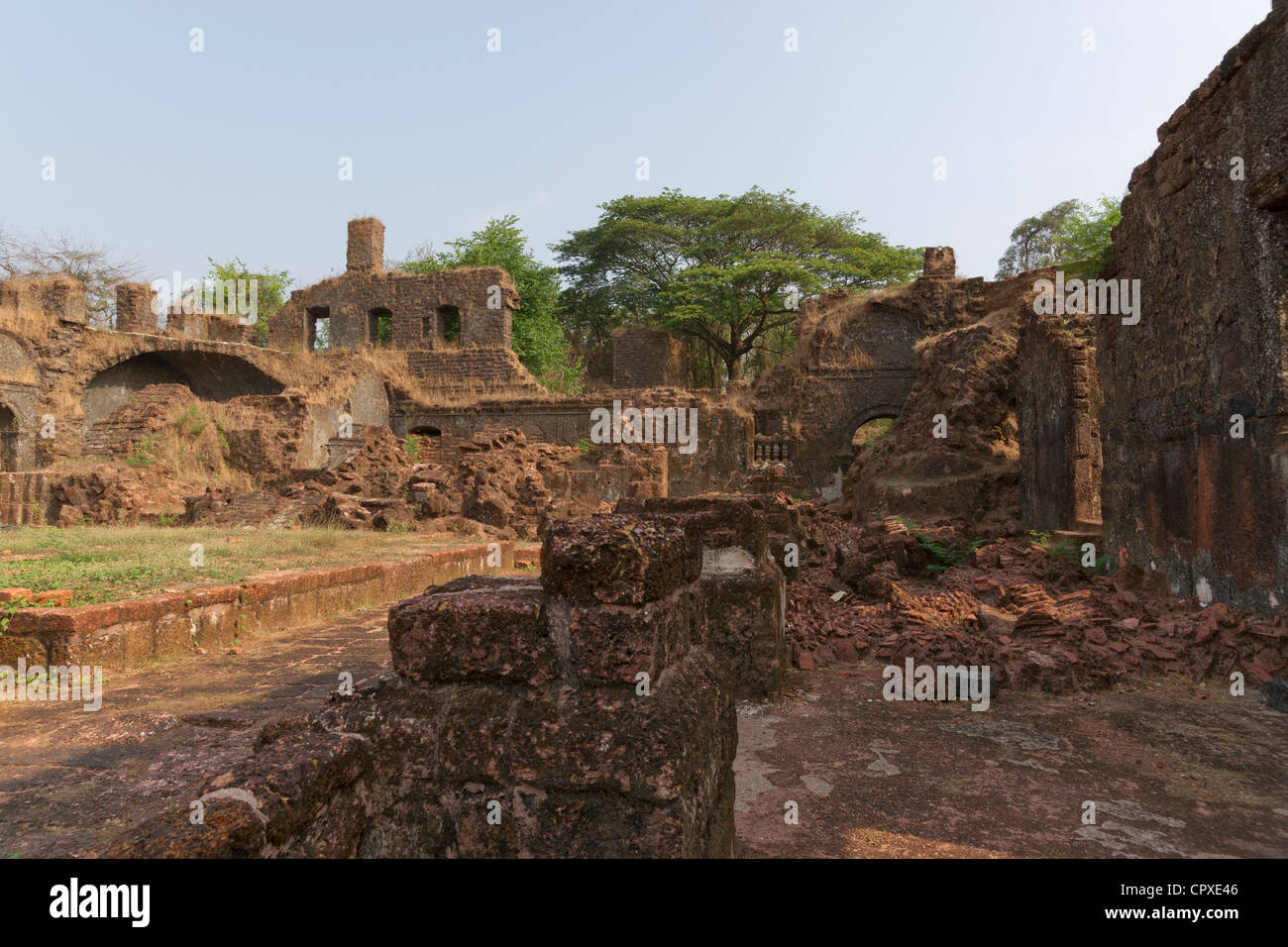 The St. Augustine Church is one of the oldest churches built in Goa by 12 Augustian monks who arrived in Goa on September 1572 Stock Photo