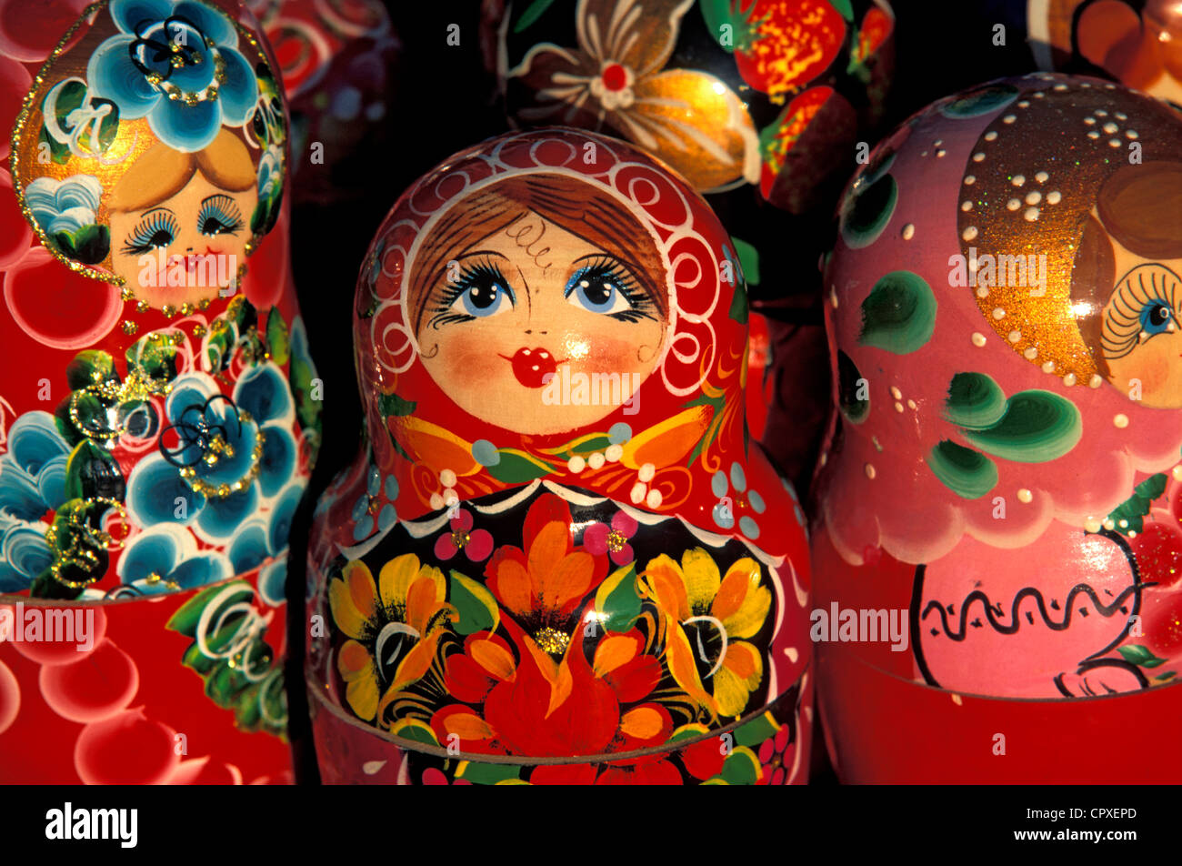 Russia, Moscow, Russian nested dolls Stock Photo