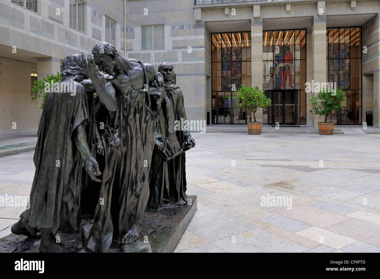 Switzerland, Basel, Museum of Fine Arts Kunstmuseum, The Burghers of Calais by the sculptor Auguste Rodin Stock Photo