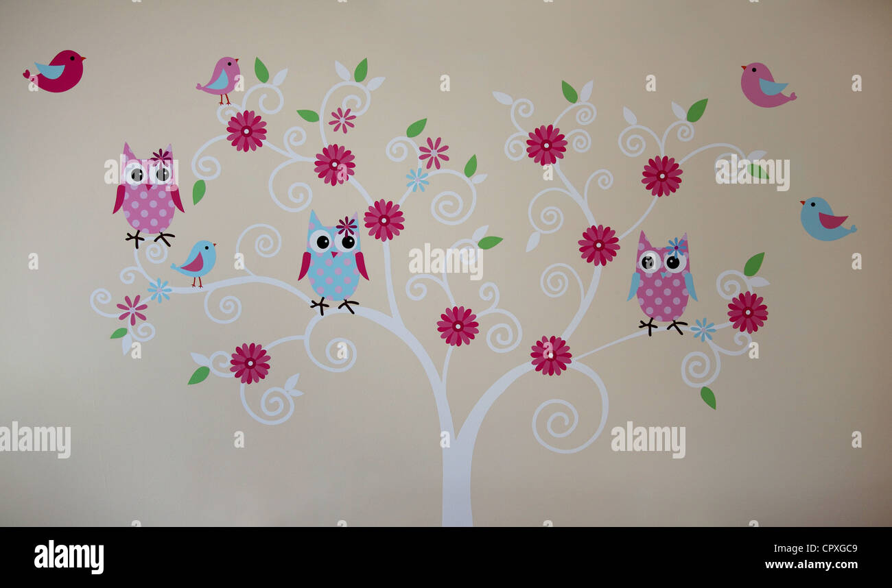 Wall painting for baby room Stock Photo Alamy