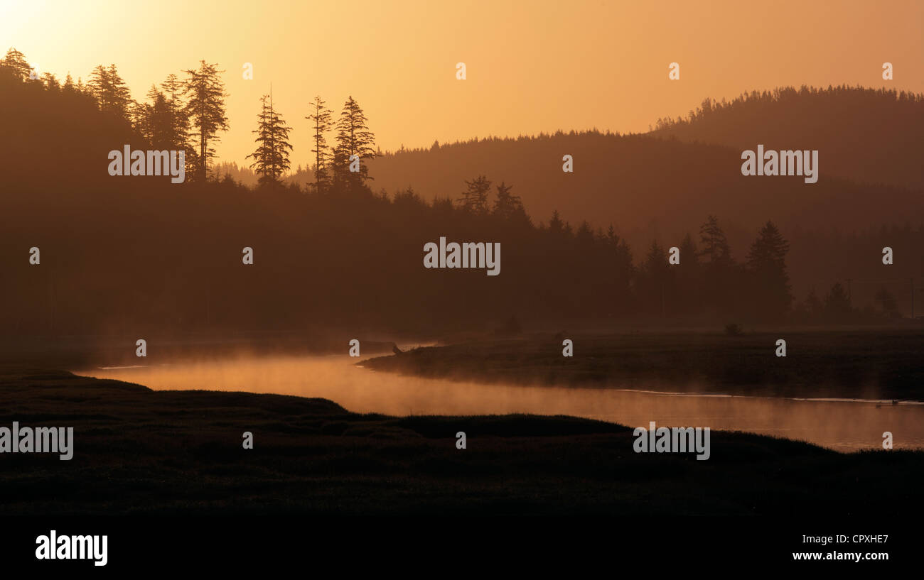 Sunrise in Neah Bay, Washington USA Stock Photo
