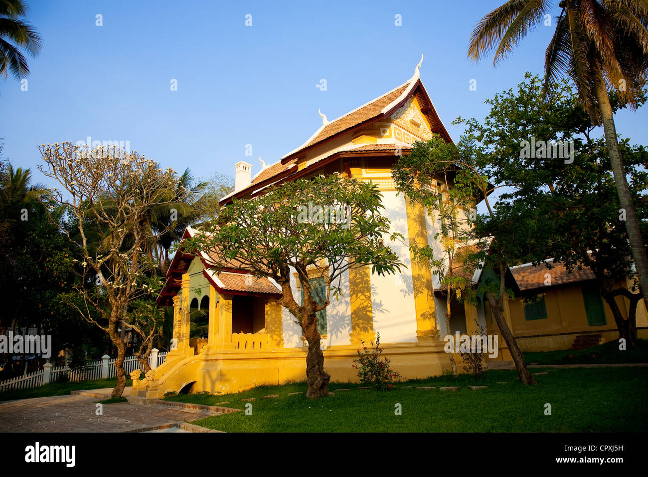 Laos, Luang Prabang listed as World Heritage by UNESCO, French colonial house restored with UNESCO fundings Stock Photo