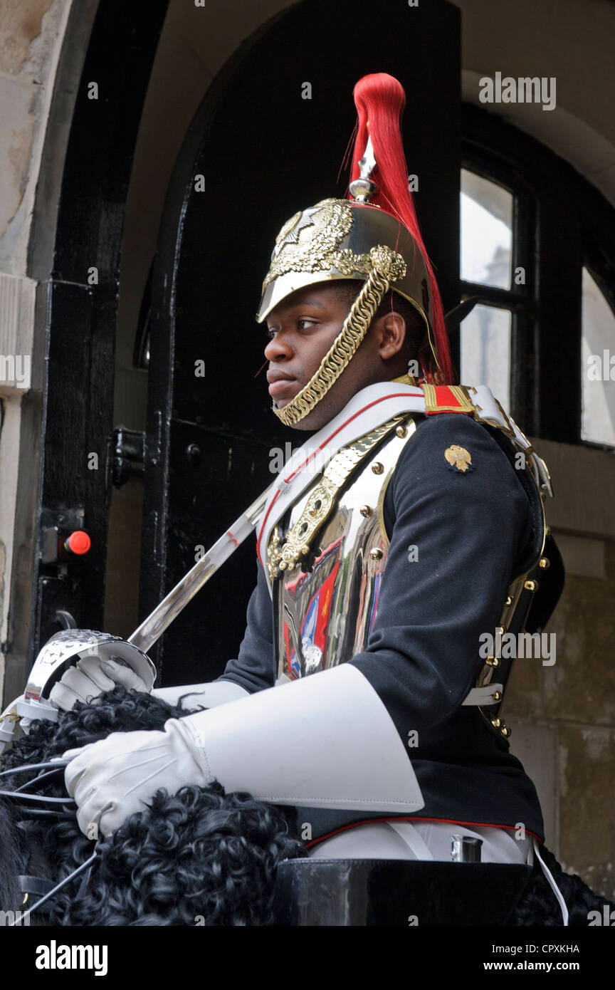 Blues and Royals Horseguard, Whitehall, London, England. Stock Photo