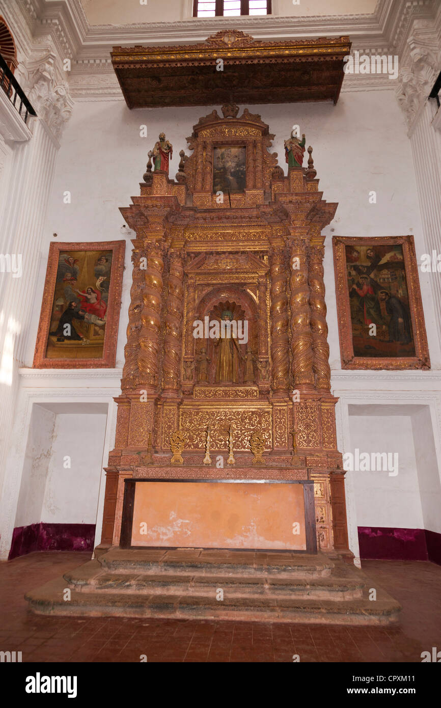 The St. Cajetan church is located in Old Goa near the Se cathedral church. Stock Photo
