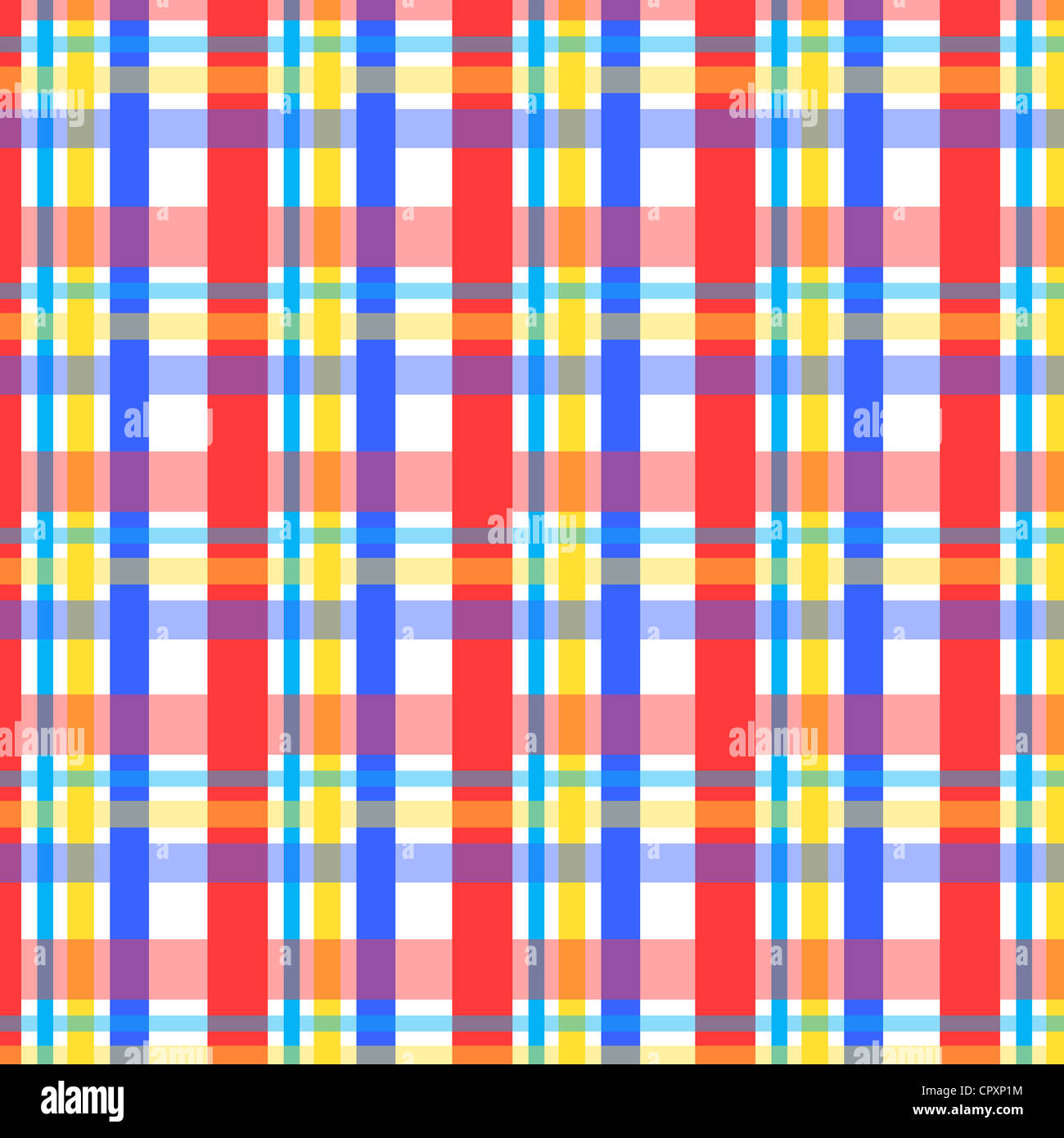 Plaid pattern in red , blue and yellow colors Stock Photo