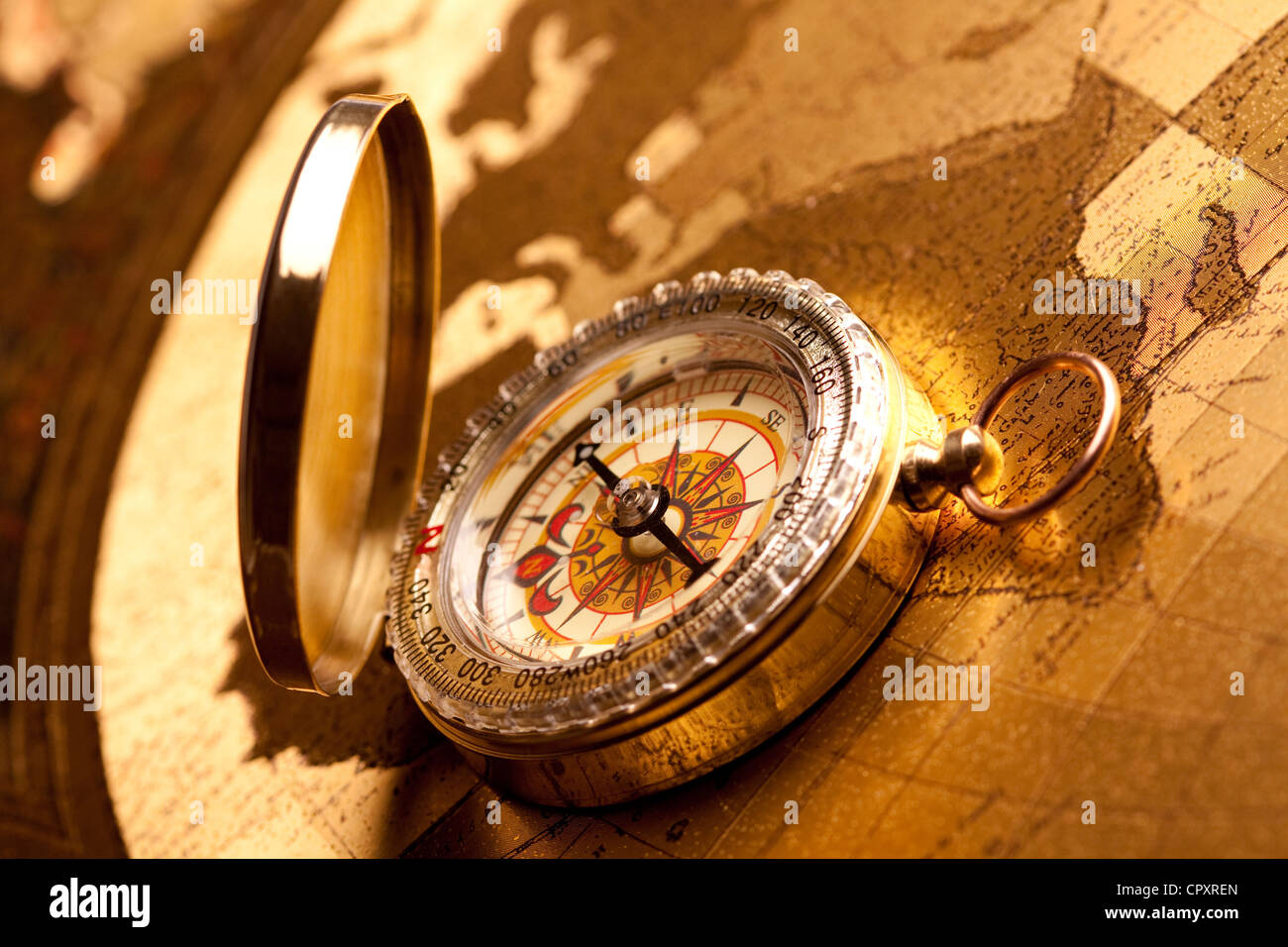 Vintage Navigation equipment, compass and other tools Stock Photo Alamy