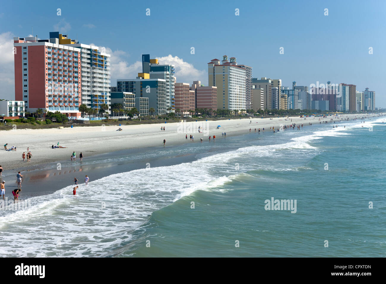 waterfront skyline downtown myrtle beach south carolina usa stock
