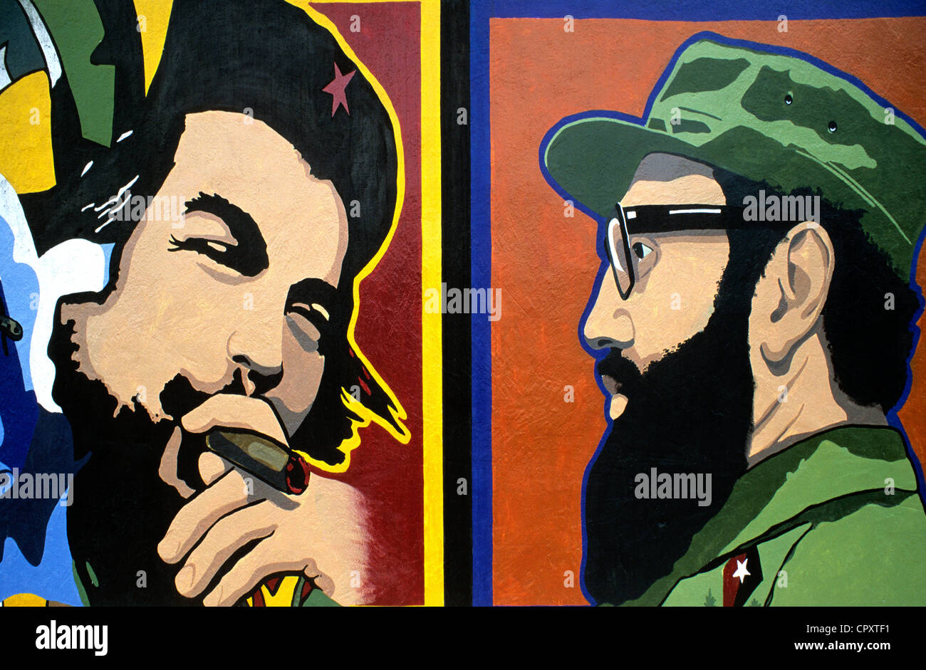 Cuba Santiago de Cuba revolutionary painting representing Che Guevara (portrait of Che by Alberto Diaz Guttierez alias Korda ©) Stock Photo