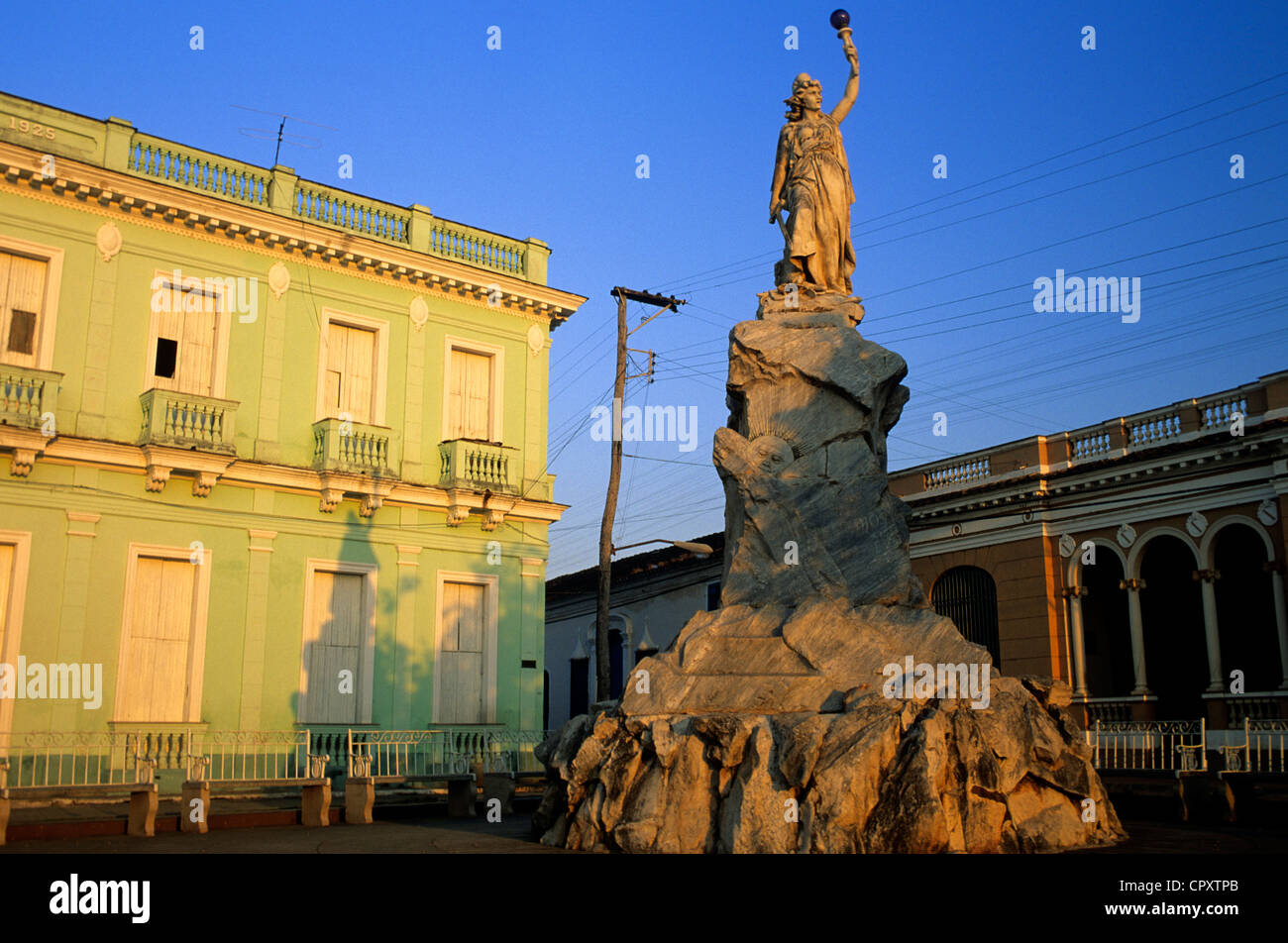 Cuba, Villa Clara Province, Remedios, statue Stock Photo