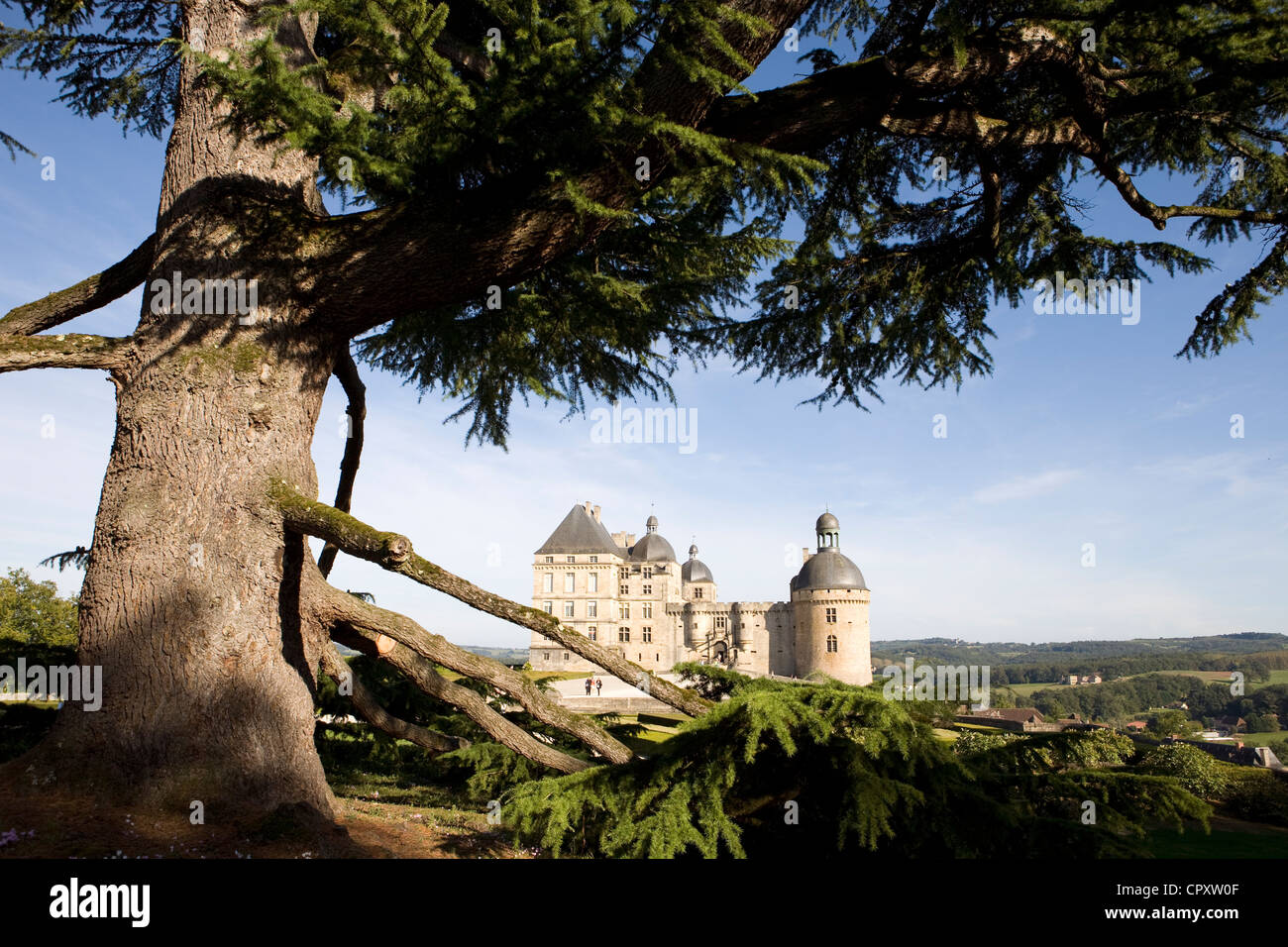 France, Dordogne, Perigord Noir, Hautefort, castle Stock Photo