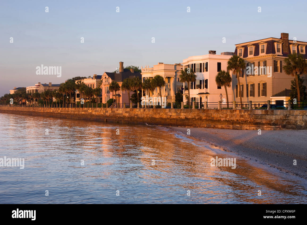 ANTEBELLUM HOMES THE BATTERY CHARLESTON SOUTH CAROLINA USA Stock Photo