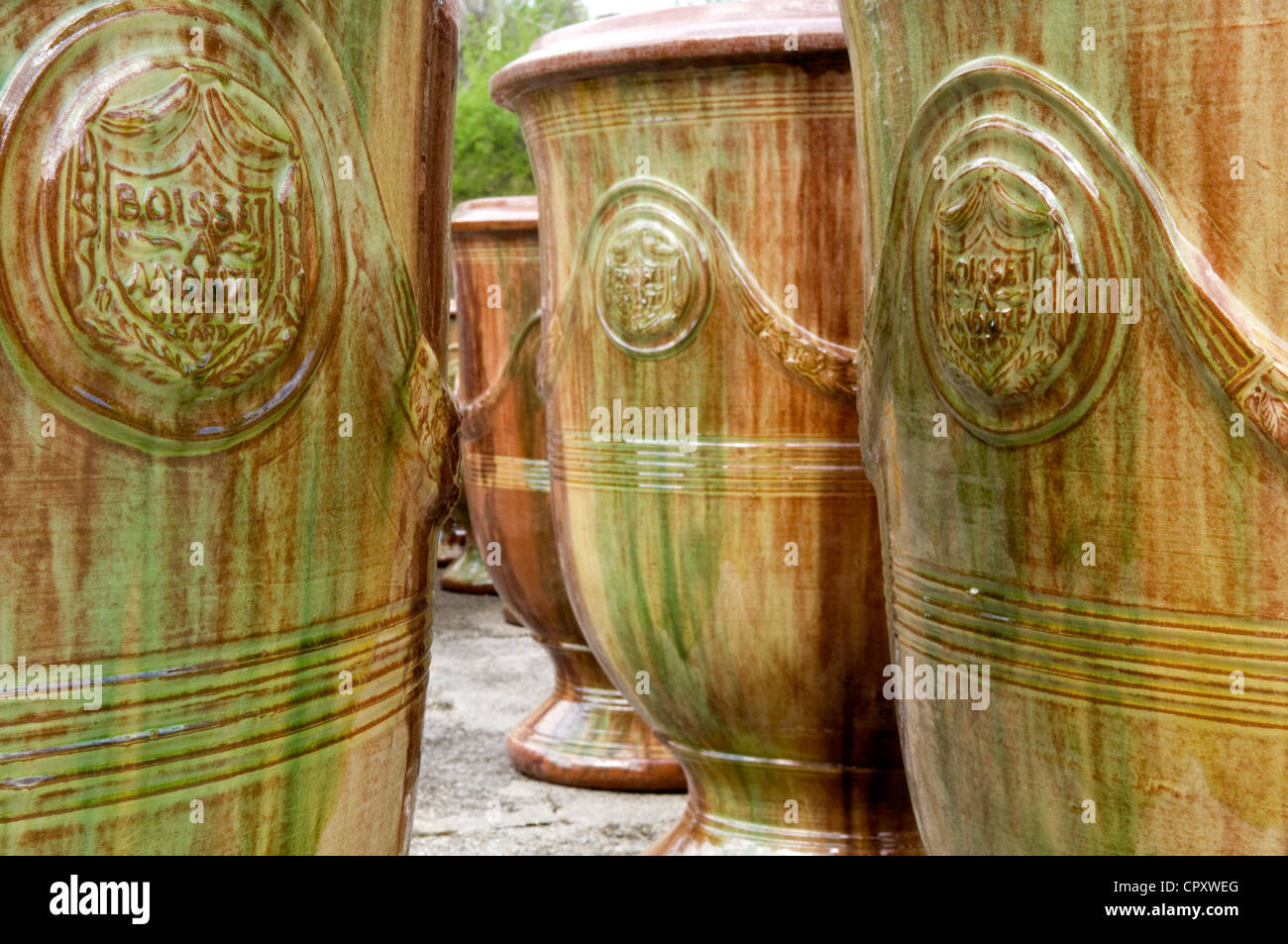 France Gard Anduze Anduze vases Les Enfants de Boisset Pottery labelled Entreprise du Patrimoine Vivant Living Heritage Company Stock Photo