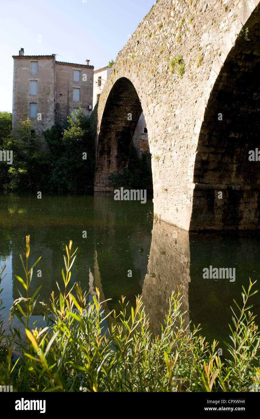 France, Gard, Le Vigan, the old bridge Stock Photo Alamy